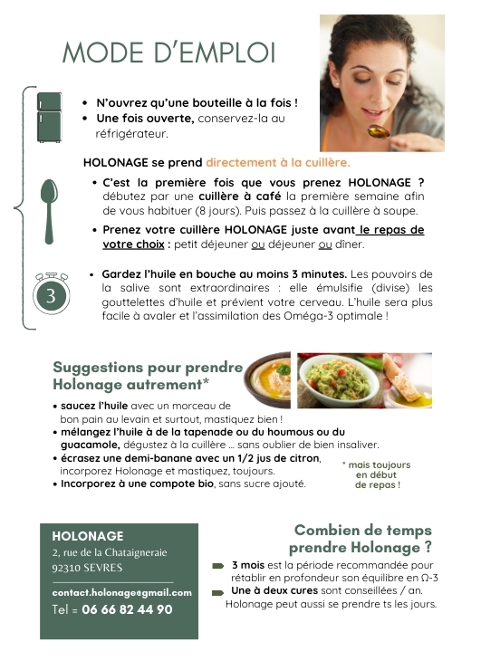 mode d'emploi HOLONAGE